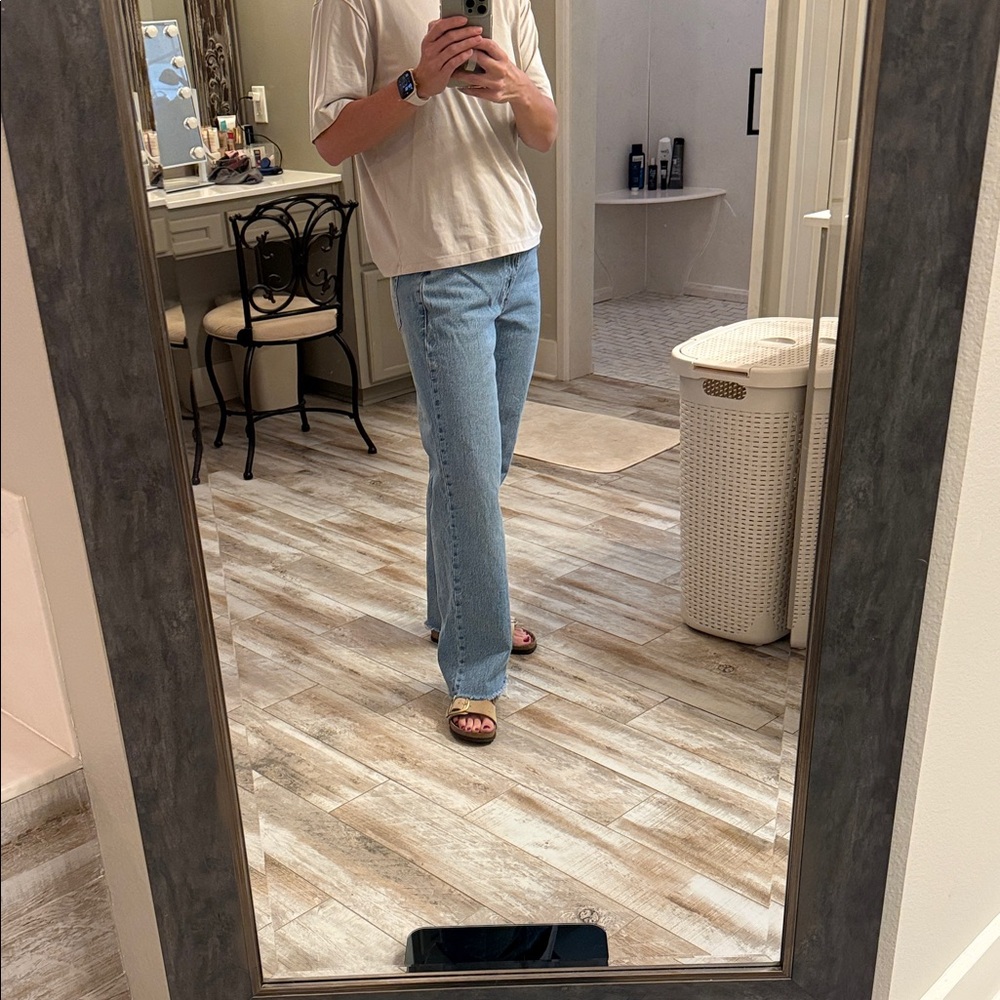 Abercrombie & Fitch The Baggy Low Rise Jeans - Light Blue